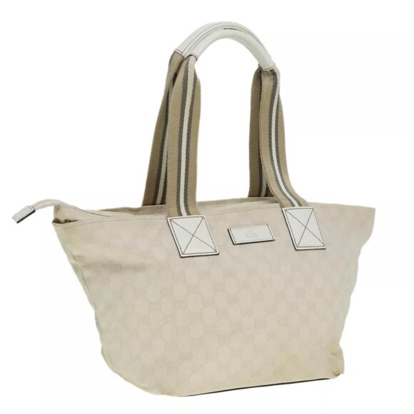 GUCCI GG Canvas Sherry Line Tote Bag White Auth 89762 - Picture 1 of 16